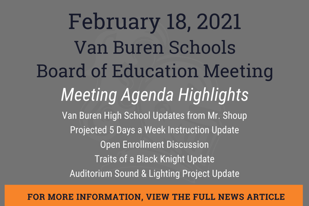 Van Buren School Calendar Asking List
