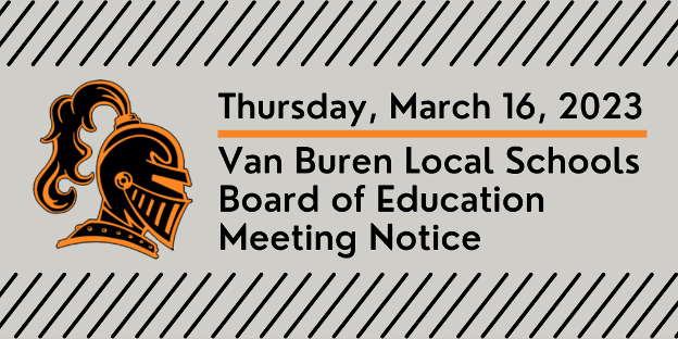 March Board of Education Meeting Notice: Thursday, March 16