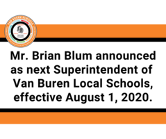 Mr. Brian Blum Named Next Superintendent, Effective August 1, 2020