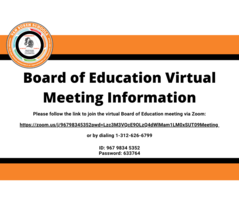 Board of Education Virtual Meeting Information