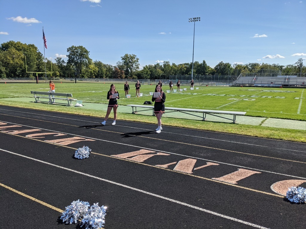 Cheerleaders at pep rally