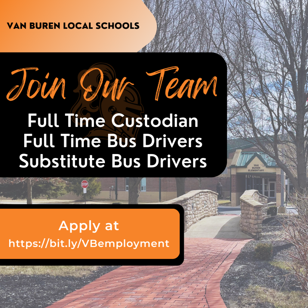 Join Our Team - Custodian and Bus Drivers